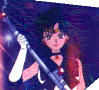 Setsuna ina dark area with her ever-present staff