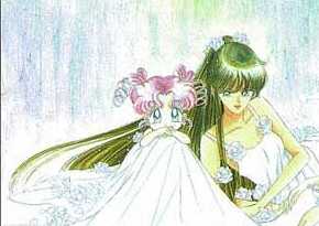 Setsuna with a very young Chibi/Rini